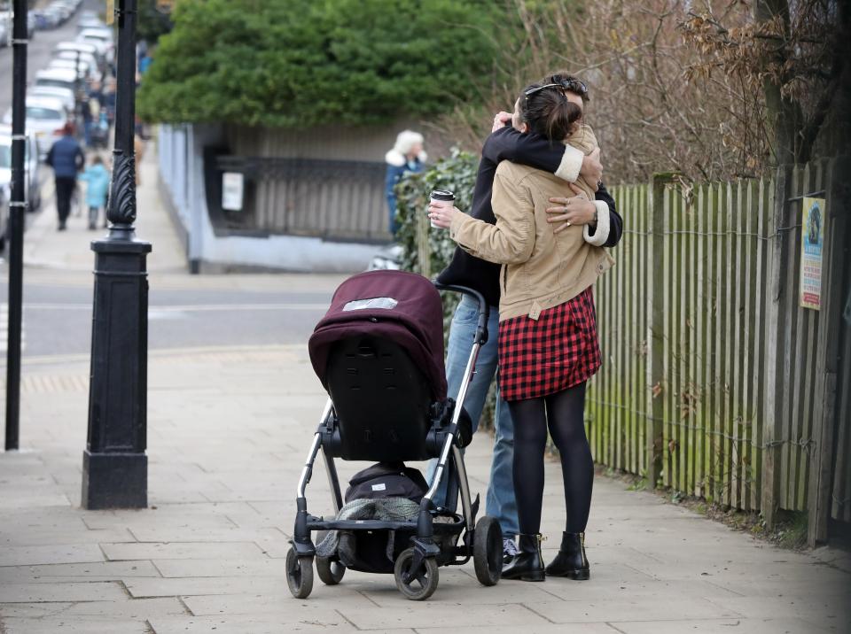  He was seen hugging his female friend on the street