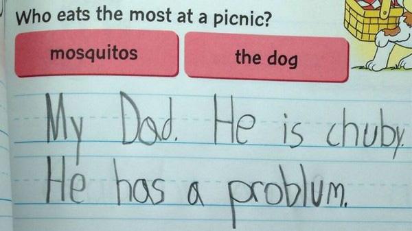  Enjoying a hearty picnic is apparently a 'problem' for this hilarious kid