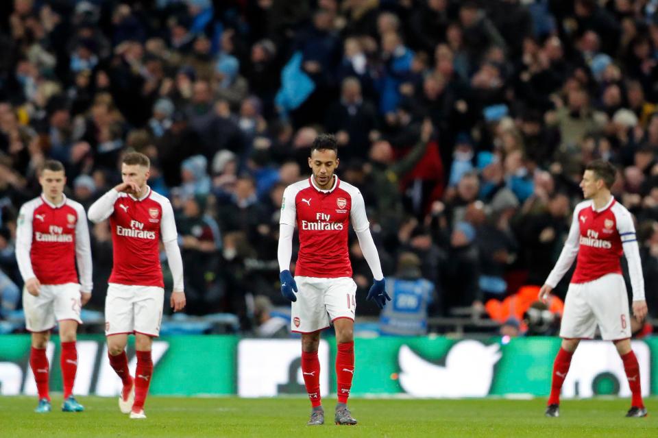 Arsenal were left feeling sorry for themselves after their Carabao Cup final humiliation against Manchester City