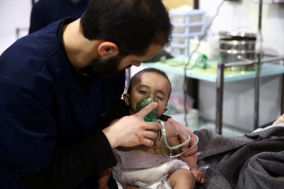  Children are among the dead following an alleged 'chlorine attack' in Syria