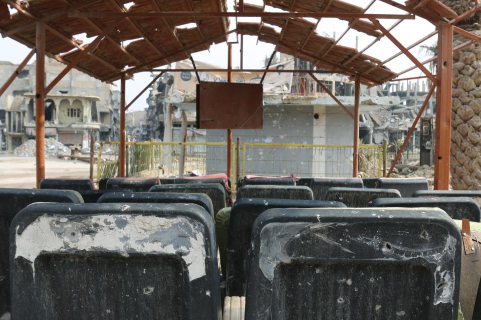  The city is now a bomb battered graveyard of charred vehicles and destroyed buildings