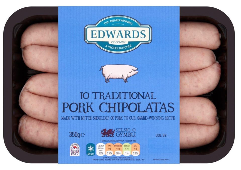  This pack of ten traditional pork chipolatas is £1.50 at Ocado