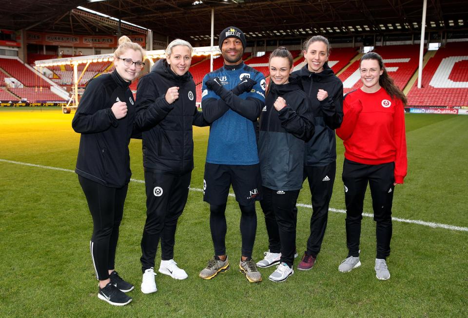 Kell Brook led a group of fans for a 1km run around his beloved Bramall Lane