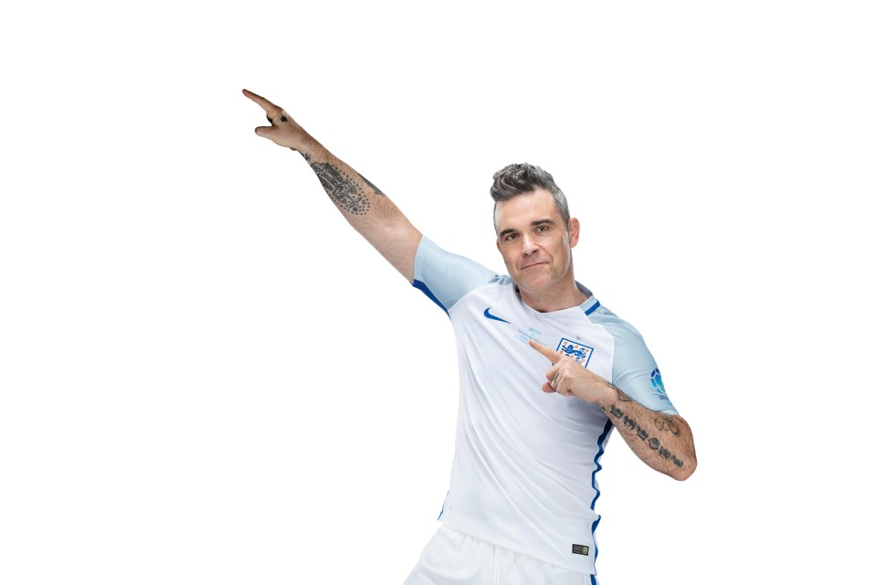 Robbie Williams is also involved in their Soccer Aid match and will go up against Usain Bolt