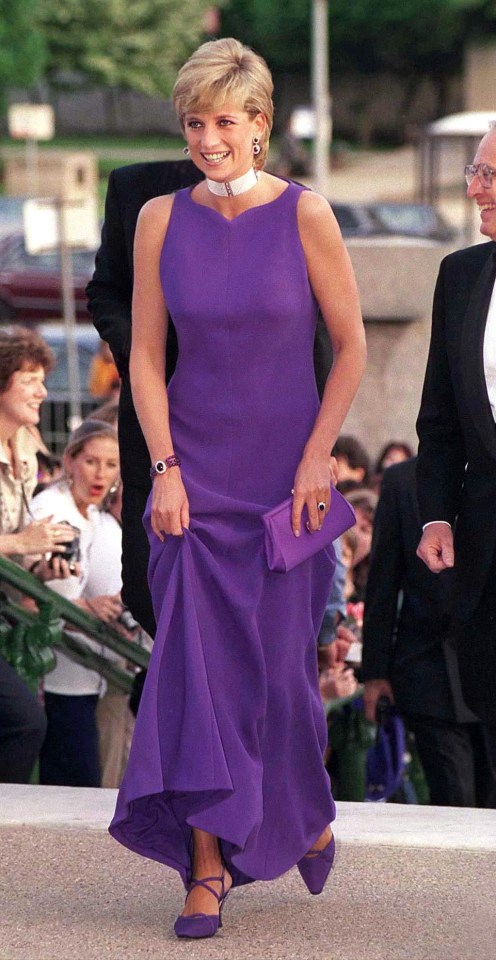 Princess Diana turned heads in this vibrant Versace design at a gala in 1996