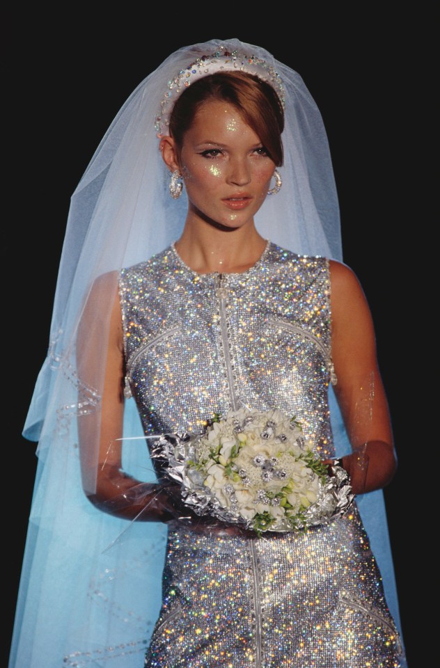 Kate Moss ruled the runway in the 1996 autumn/winter show in this dazzling wedding dress