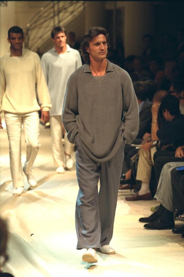  David Ginola walked the catwalk for fashion designer Cerruti in the mid-90s