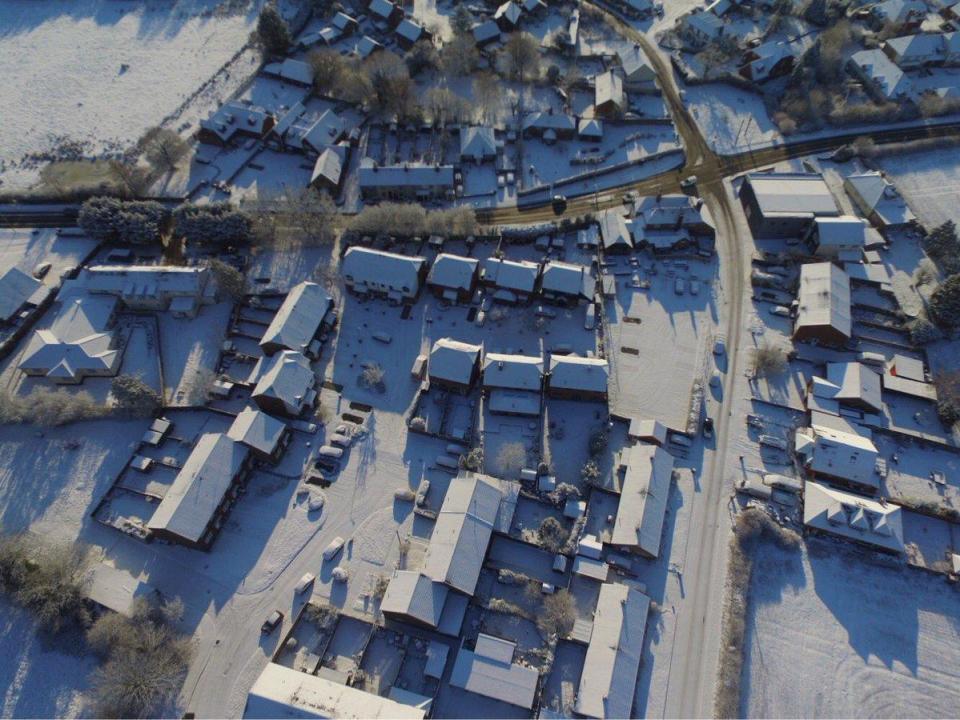  Drones capture the vast swathes of Kent blanketed by fresh morning snowfall