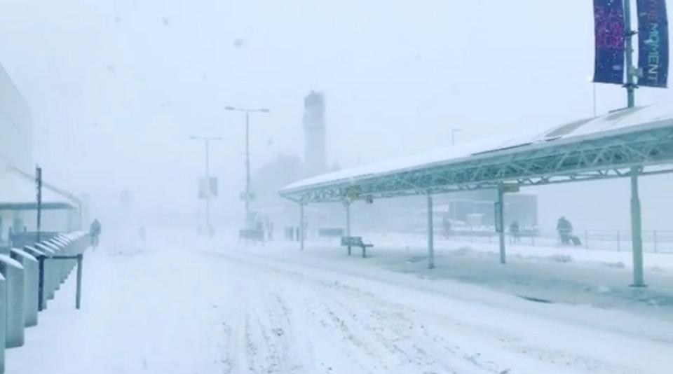  The Beast from the East has brought severe snowfall to Glasgow Airport, seen here, which is currently shut