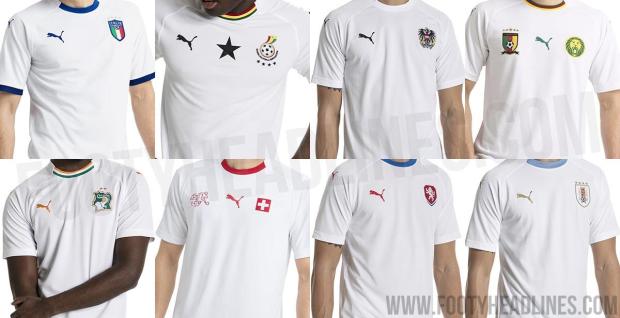 These are the eight international away kits Puma have 'designed' for this year's teams