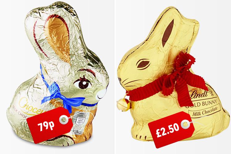 Aldi’s new range of Choceur chocolate bunnies look almost exactly the same as Lindt ones but cost more than half the price