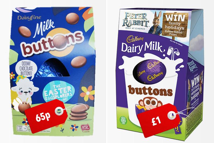 Aldi’s Dairyfine Easter egg comes with milk chocolate buttons – just like Cadbury’s ones