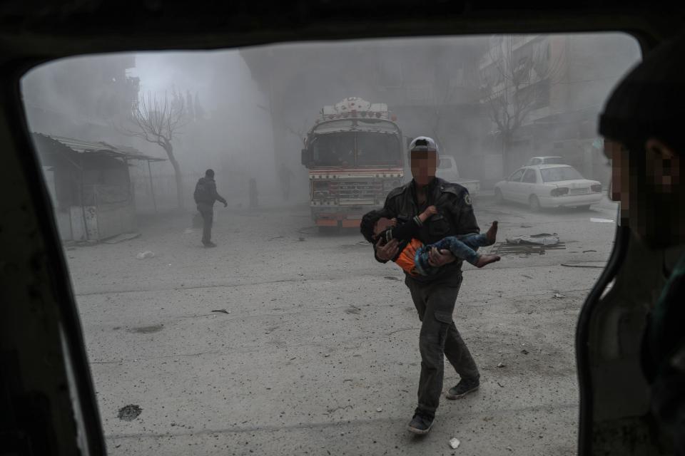  Heartbreaking images of volunteers rescuing children have almost become symbolic of the brutal Syria airstrikes