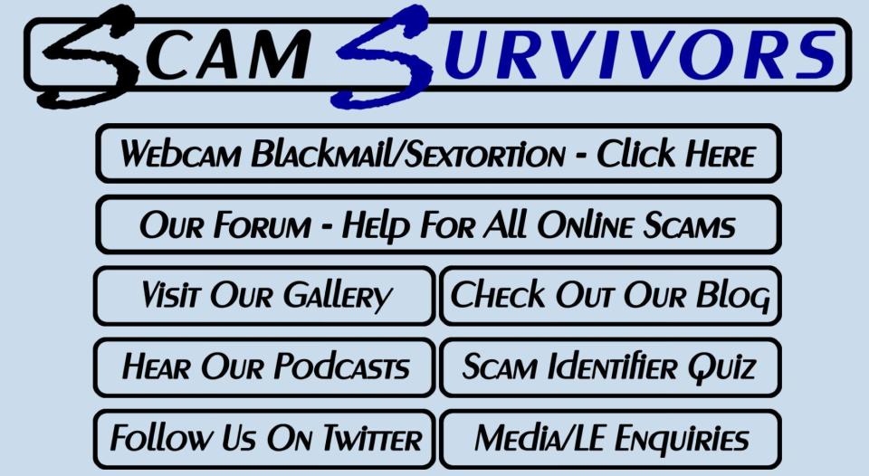  ScamSurvivors.com is a forum where volunteers dedicate their free time to expose online fraudsters