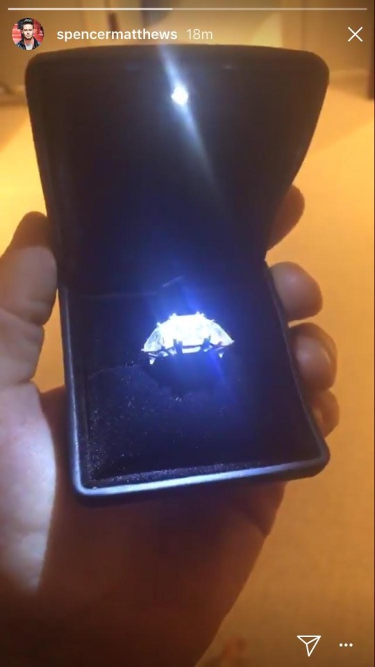 Spencer also shared a snap of the enormous diamonds