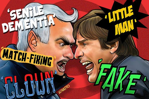  Mourinho and Conte trade insults in this exclusive illustration by Lovatto