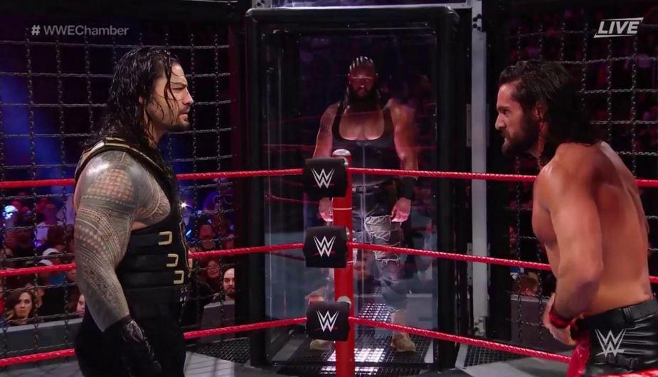 Raw's top stars battled it out for the chance to fight Brock Lesnar at WrestleMania during a brutal Elimination Chamber