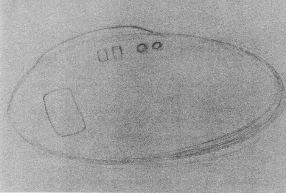  A sketch of the UFO which the men claim they were taken onboard by the "alien creatures"