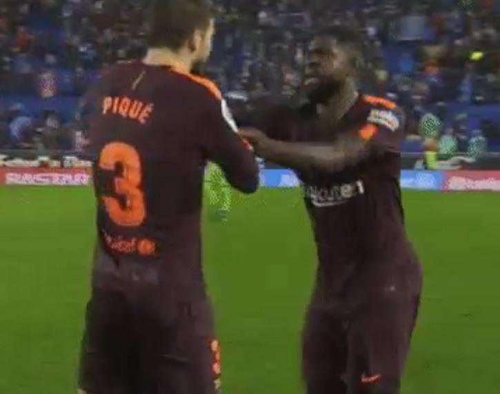  Samuel Umtiti was allegedly racially abused during Barca's clash with Espanyol