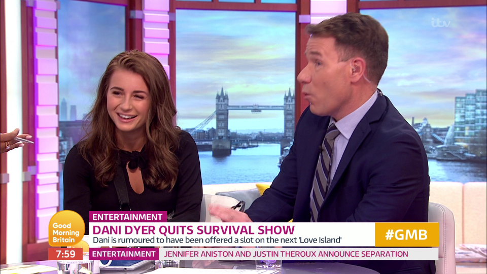 Richard Arnold quizzed Dani about appearing on Love Island 