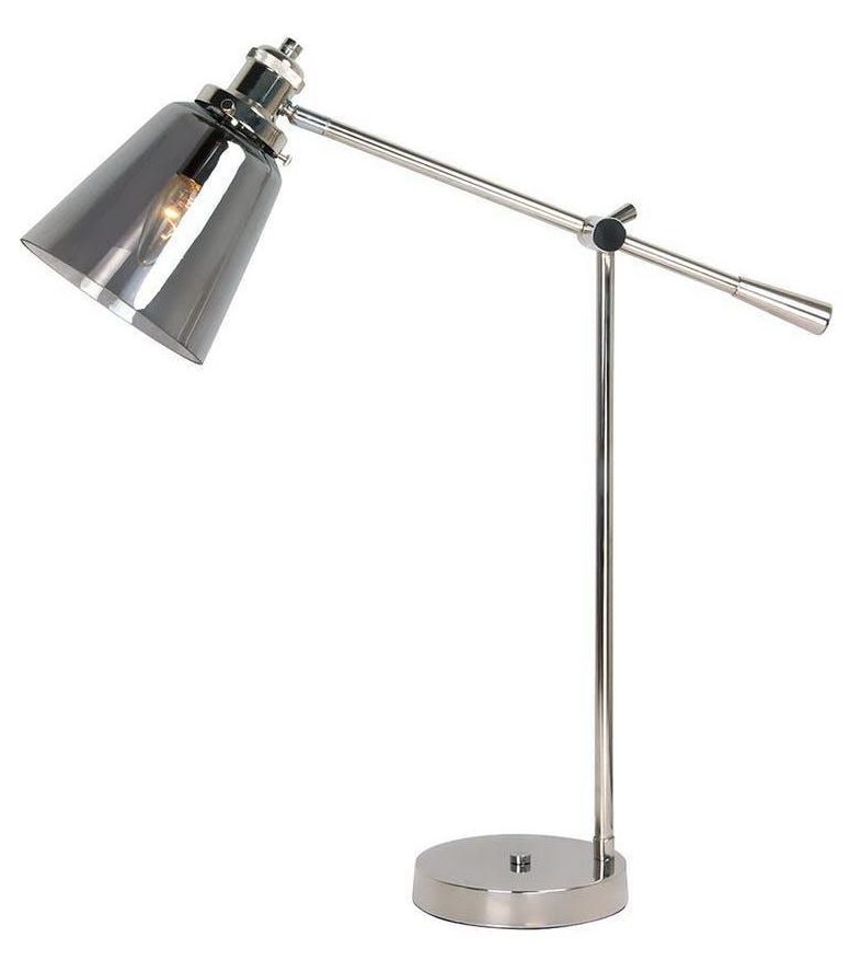 This industrial-style table lamp puts a clean-cut contemporary spin on the classic design