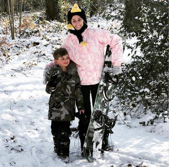  Stacey and Zachary having fun in the recent snow