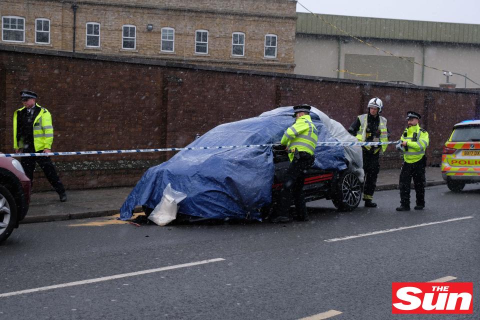  A cordon was set up around Ant's car at the scene