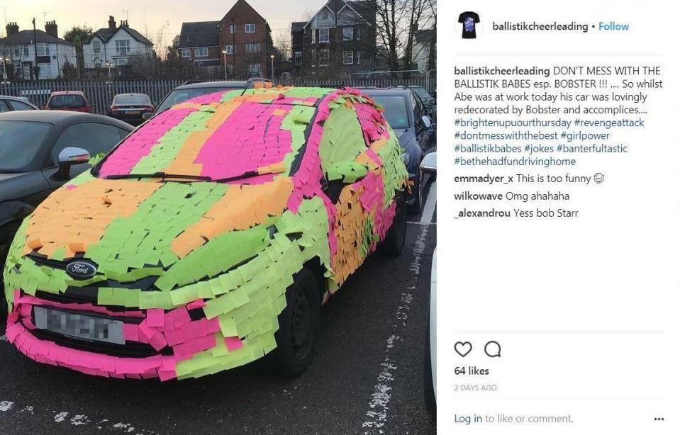  The Instagram post says the car was redecorated by 'Bobster and accomplices'