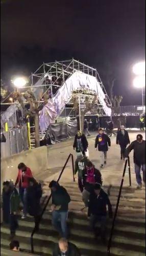  Chelsea fans were made to walk over this 20ft rickety bridge at the Nou Camp