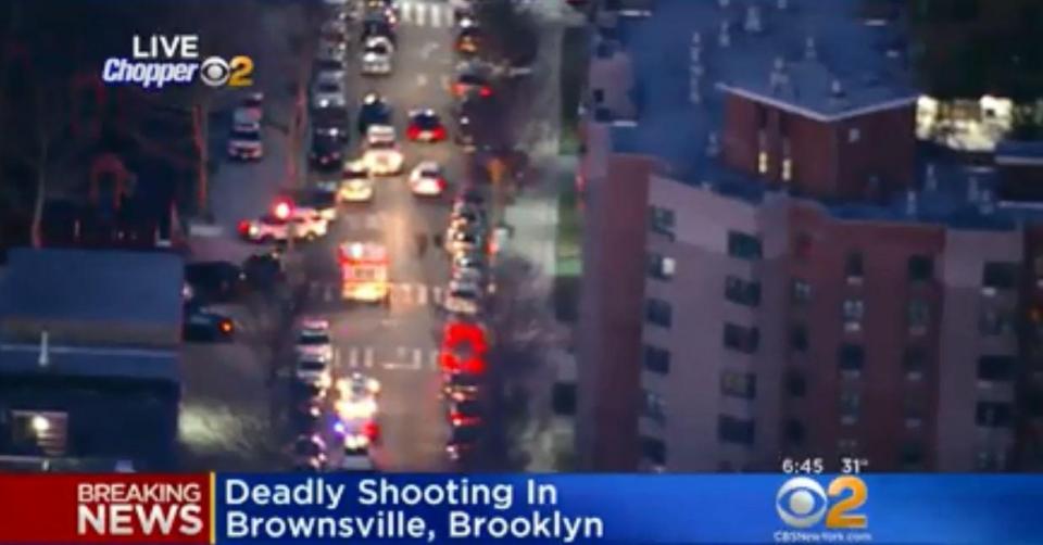  The scene of the shooting in Brooklyn