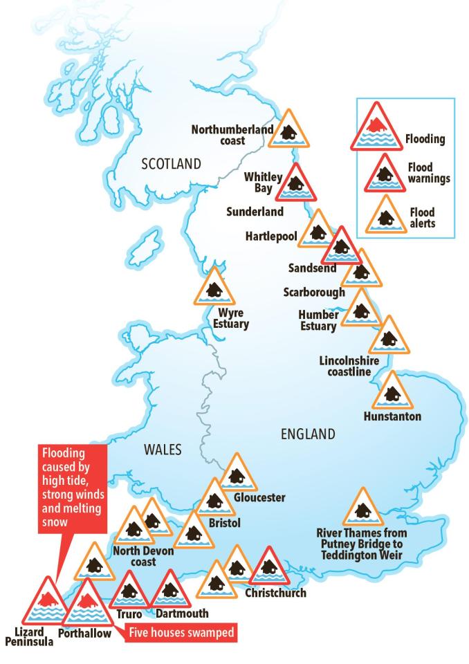  Experts warn that 51 areas could be washed out by heavy rainfall