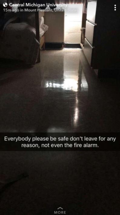  As another pleaded with other students to stay safe and not leave the building