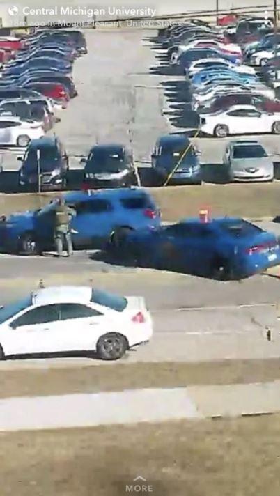  One person shared an image of the authorities searching the parking lot