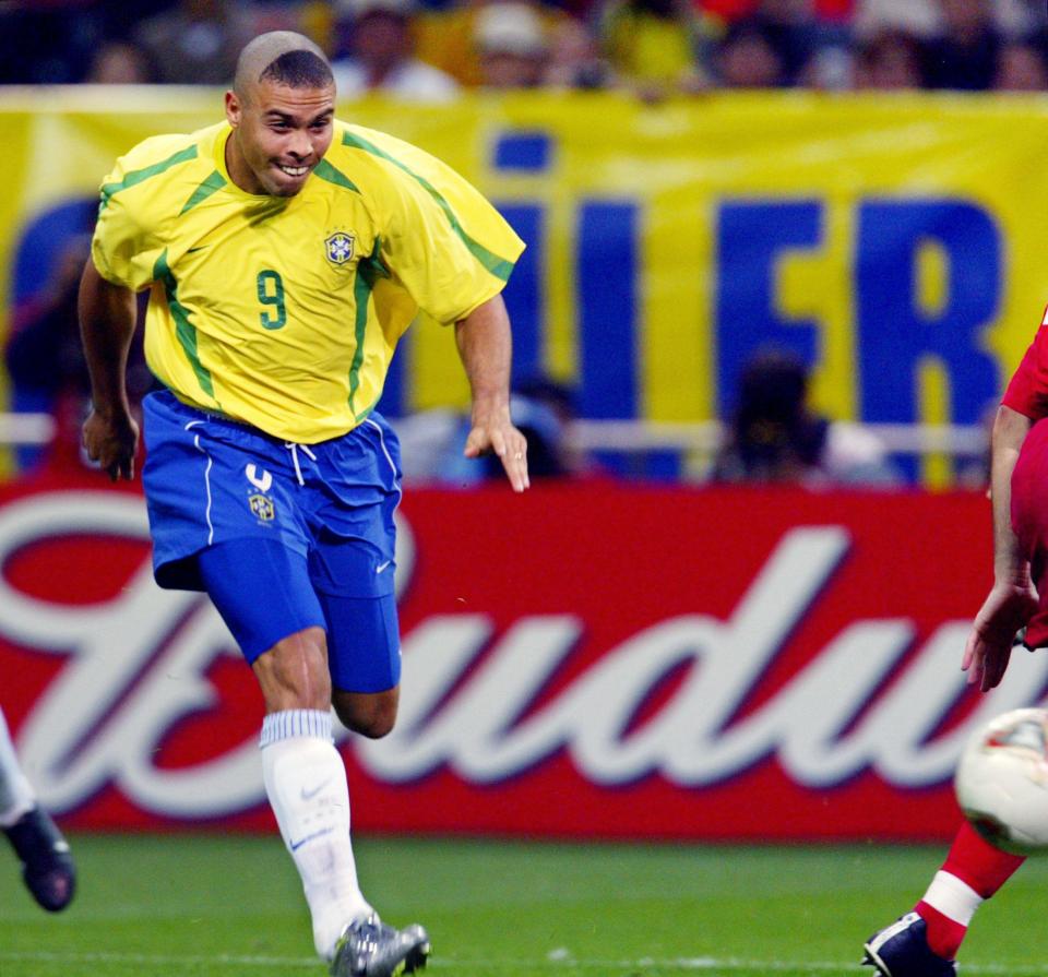  The Brazilian legend starred in the World Cup in 2002, finishing as the top scorer with eight goals