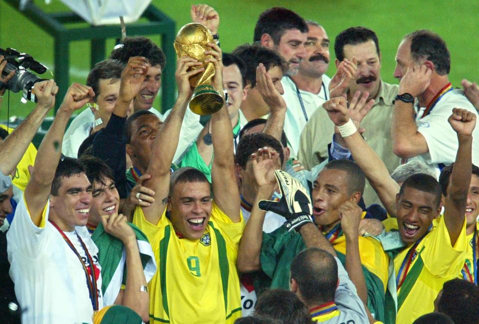  Ronaldo celebrates after winning his second World Cup