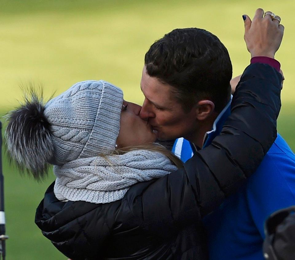  The pair celebrate Ryder Cup triumph in 2014