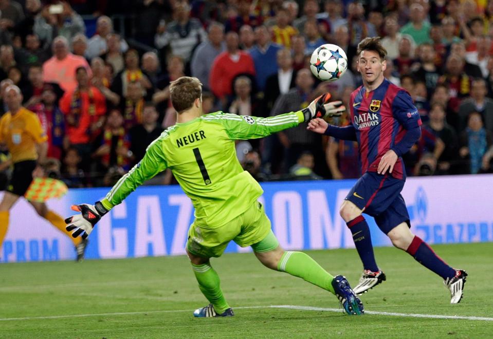  Salah's goal against Watford was similar to Messi's when he left Jerome Boateng on the floor before scoring against Bayern Munich