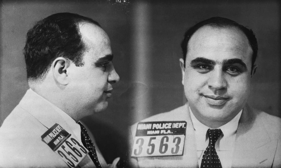  A mugshot of Al Capone taken shortly before his incarceration