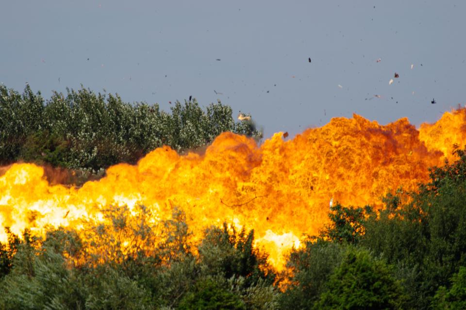  Hill's vintage plane burst into a huge fireball