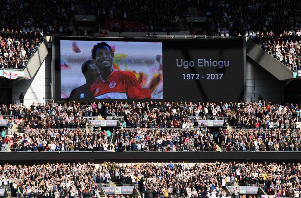  Tottenham fans paid tribute to Ehiogu last year in their FA Cup semi-final against Chelsea