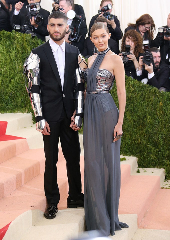 Zayn and Gigi at their first red carpet appearance at the Met Gala in 2016