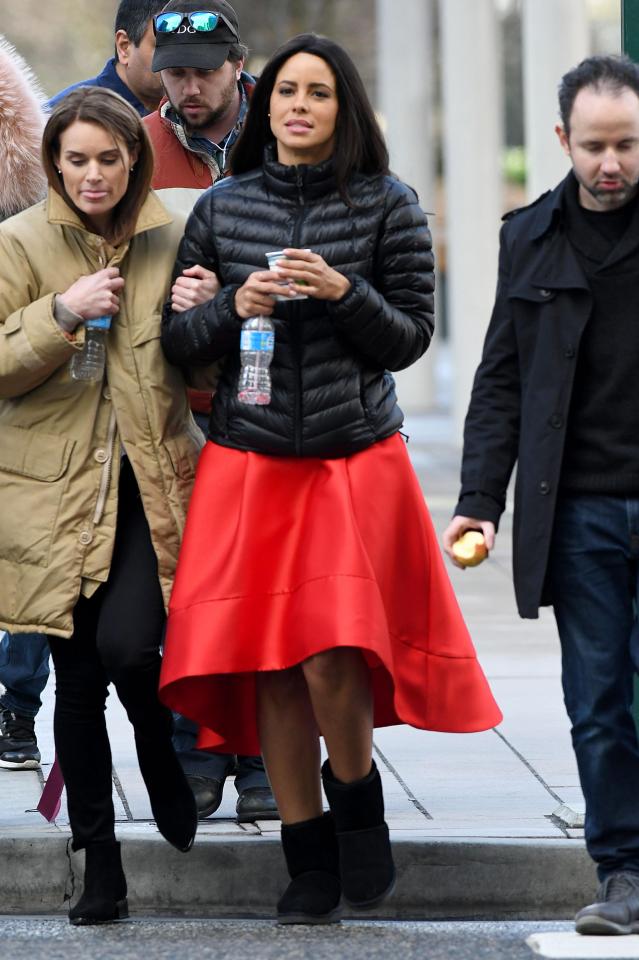  Parisa was snapped as Meghan in downtown Vancouver during filming