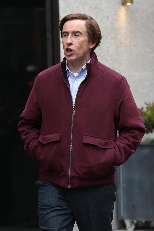  Steve Coogan seen filming scenes for a new season of Alan Partridge in Soho on 21 February in London