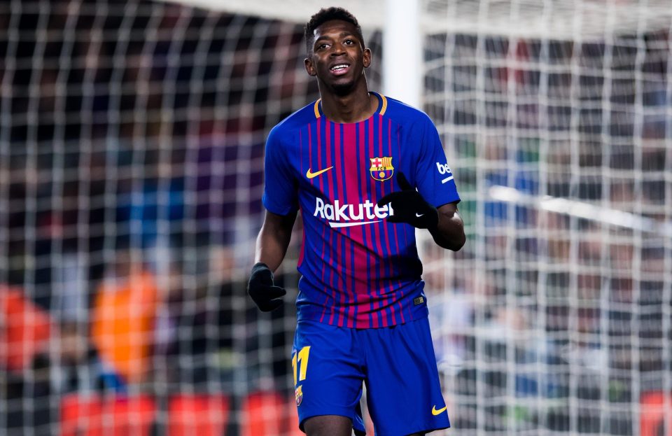  Ousmane Dembele in action for Barcelona.