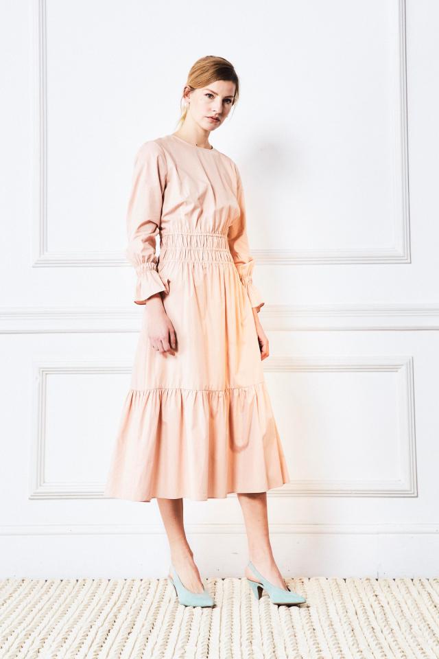  TIP: Tackle the ruching trend with this crisp dress, which cinches in the waist