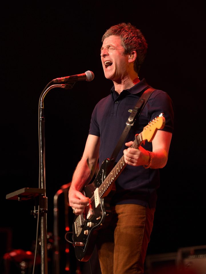  Noel Gallagher performing  at Ryman Auditorium on February 27, 2018 in Nashville, Tennessee.