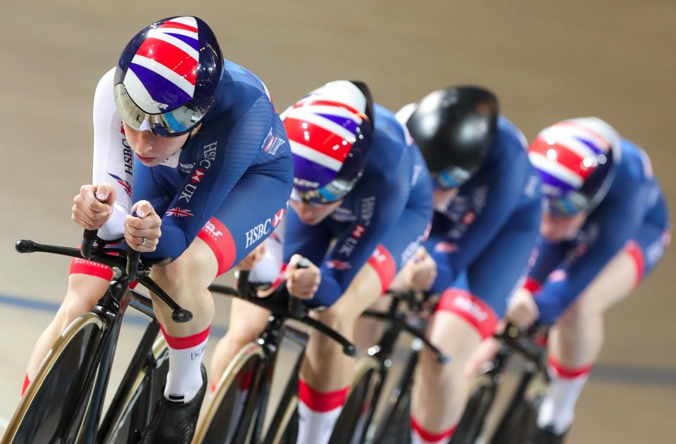 Laura Kenny, left, and her Great Britain pals claimed silver in the women's team pursuit