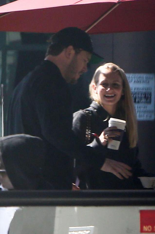  The pair were all smiles as they were spotted together at a Coffee Bean in Los Angeles