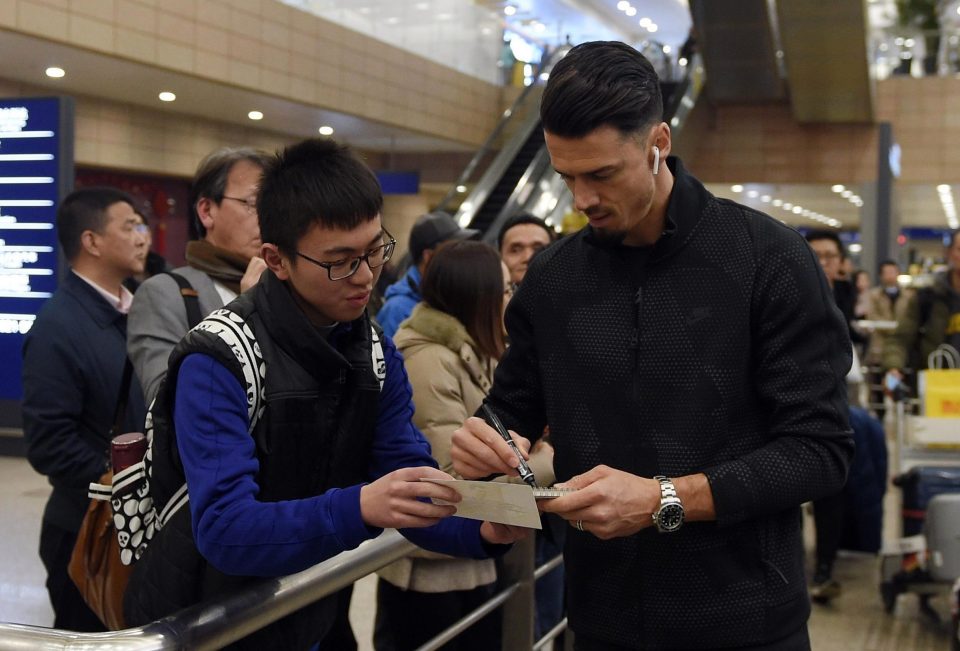  Jose fonte was greeted by a solitary fan as he touched down in China