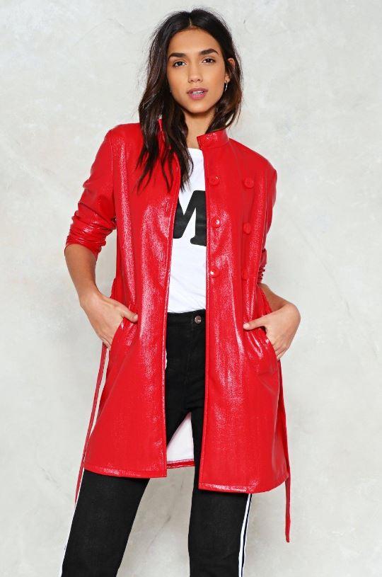  This red trench from Nasty Gal is now reduced to £40 from £60